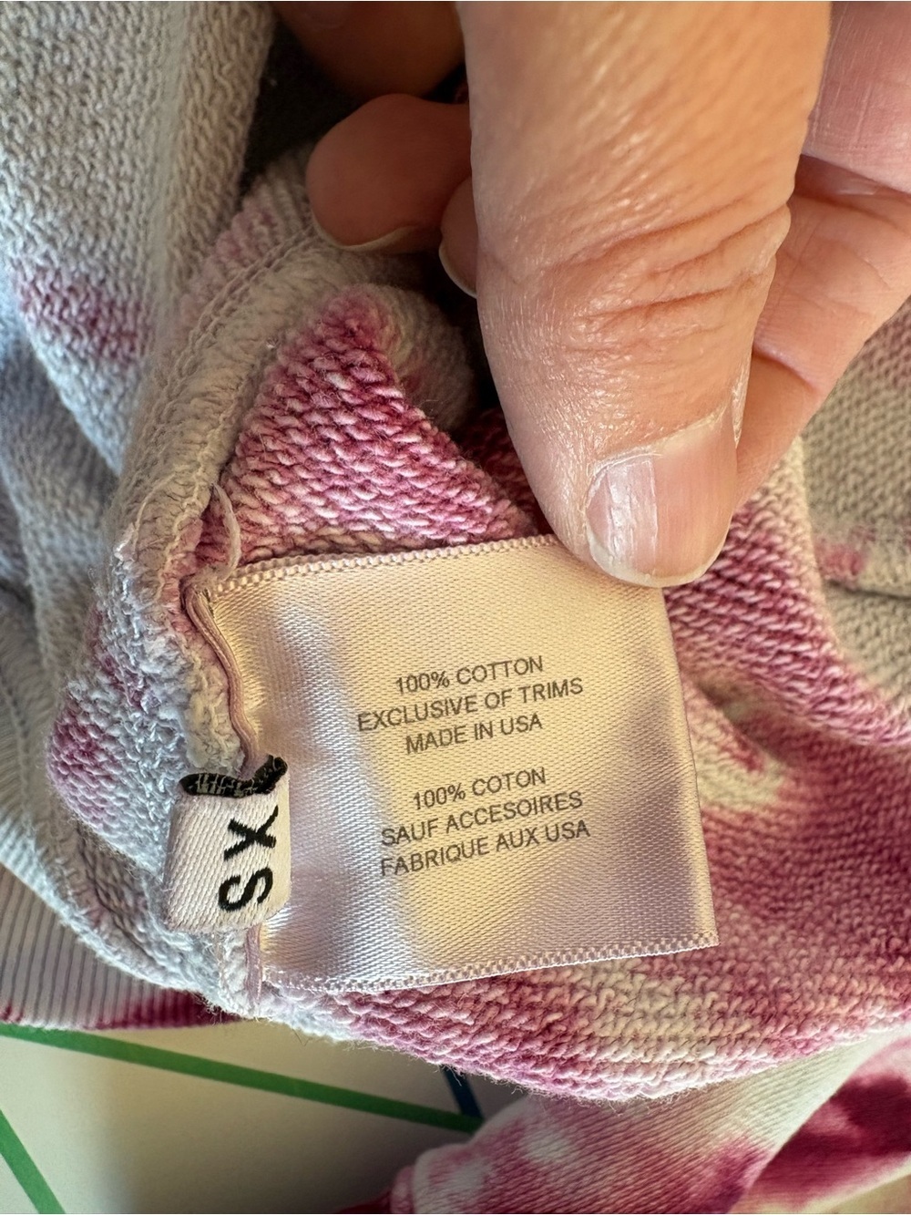 Proenza Schouler White Label (PSWL) Blue & Pink Tie-Dye Hoodie XS 100% Cotton - Picture 8 of 15
